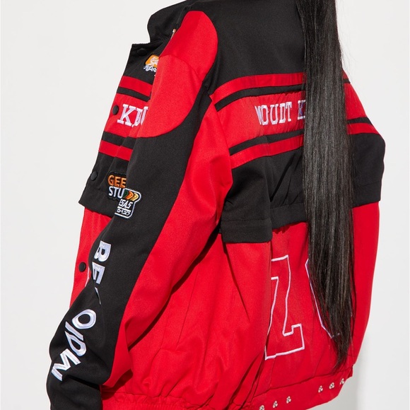 Fashion Nova Cool Streets Bomber Jacket - Red - Picture 2 of 5